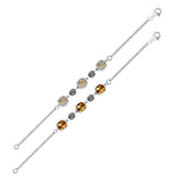 AB-9007-CT Sterling Silver Bracelet With Citrine Q. Jewelry Bali Designs Inc